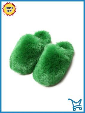 Womens Faux Fur Fluffy Fuzzy Slippers Closed Toe Warm Winter House Slides